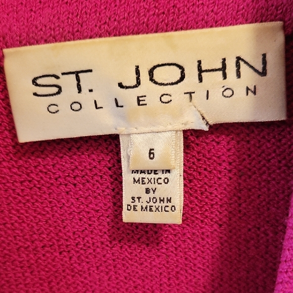 St. John Vibrant Pink Blazer & Matching Pants Suit - Picture 2 of 9